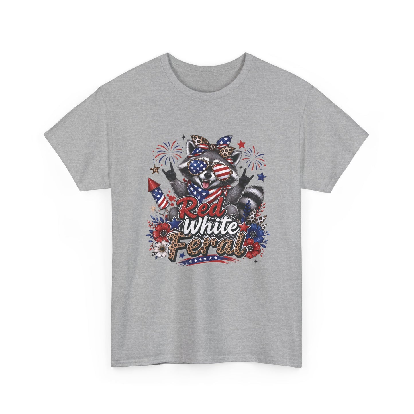 Patriotic Raccoon 'Red White & Feral' T-Shirt