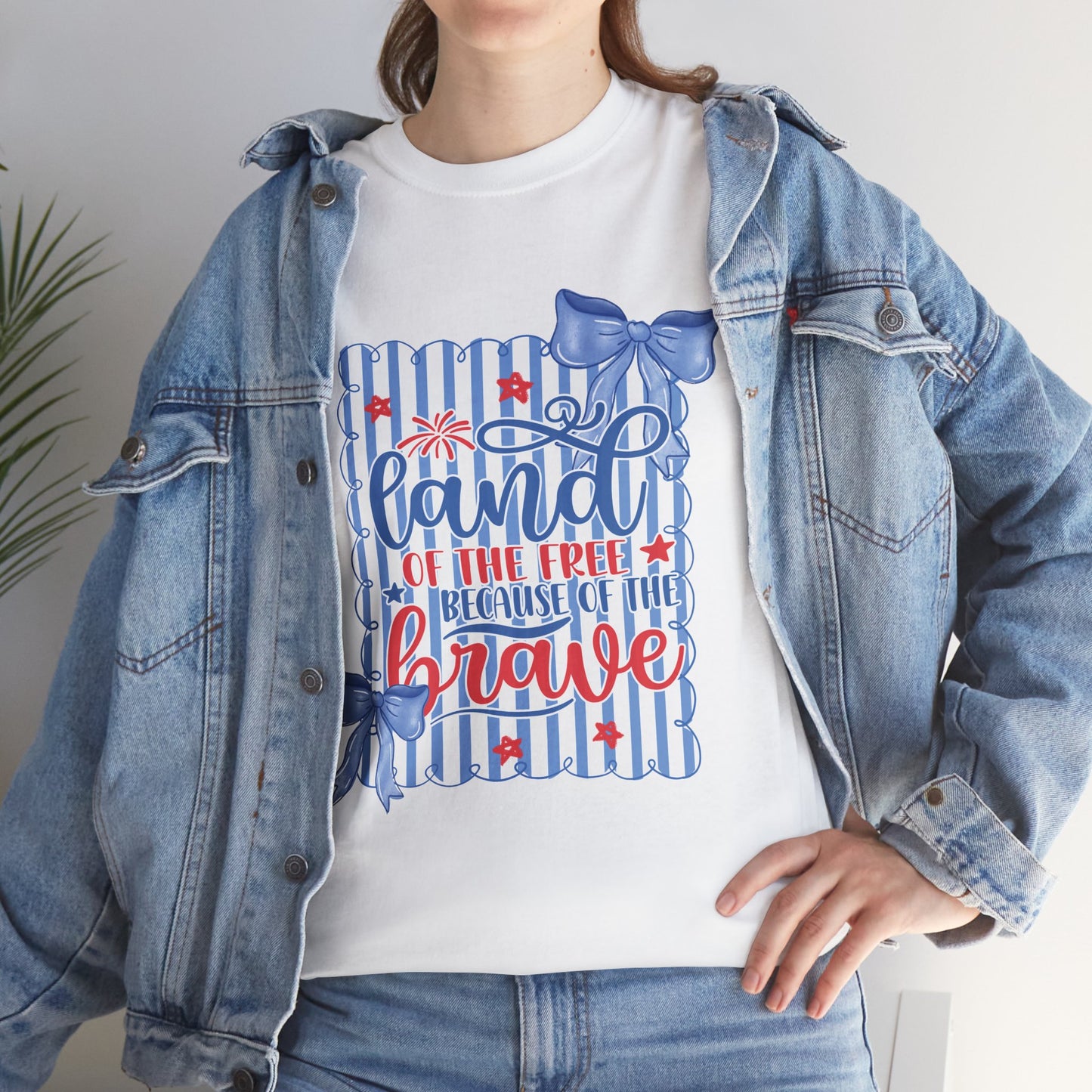 Land of the Free Tee — Patriotic Blue Ribbon Family Shirt