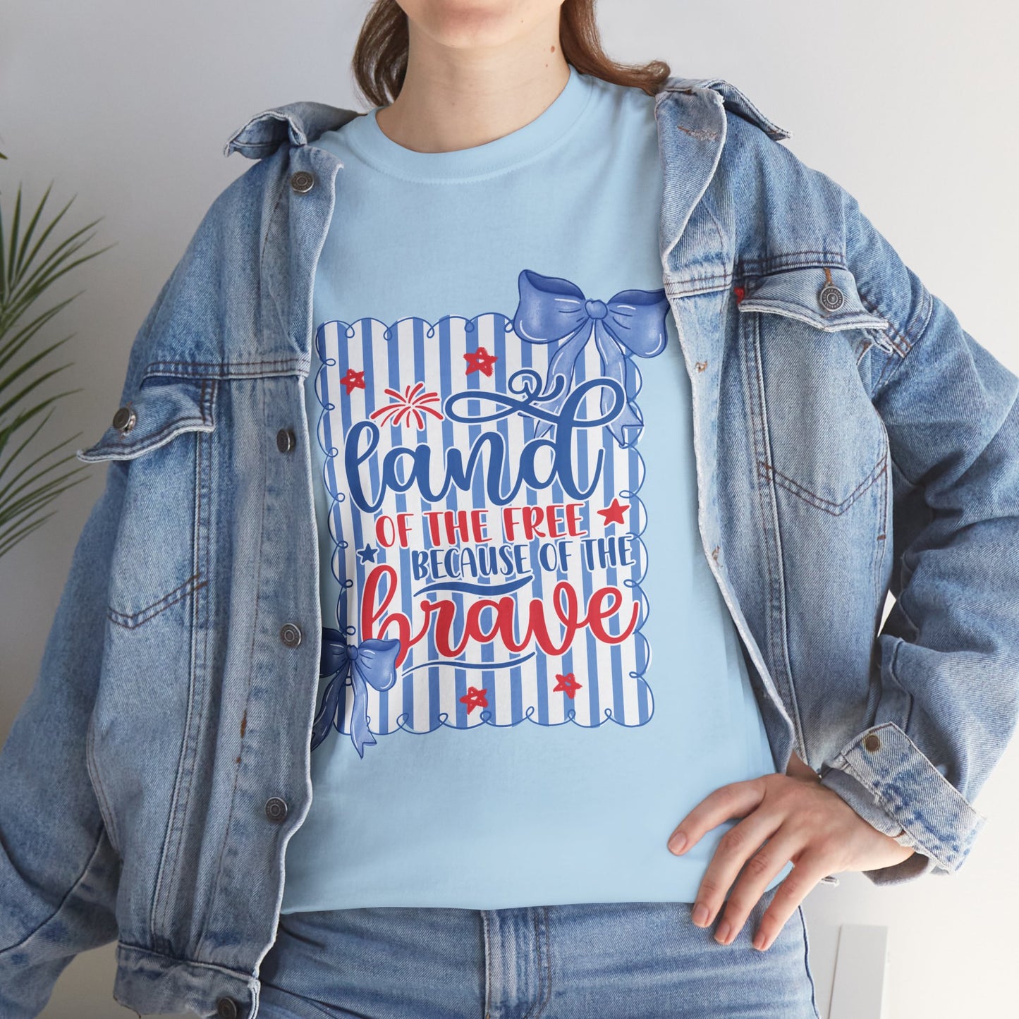 Land of the Free Tee — Patriotic Blue Ribbon Family Shirt