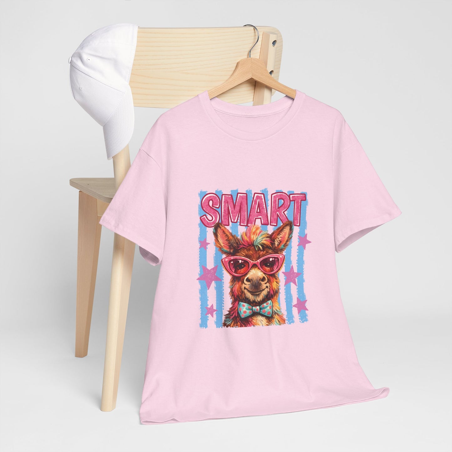 Smart Donkey Graphic Tee - Funny Nerdy Animal T-Shirt with 'SMART' Design