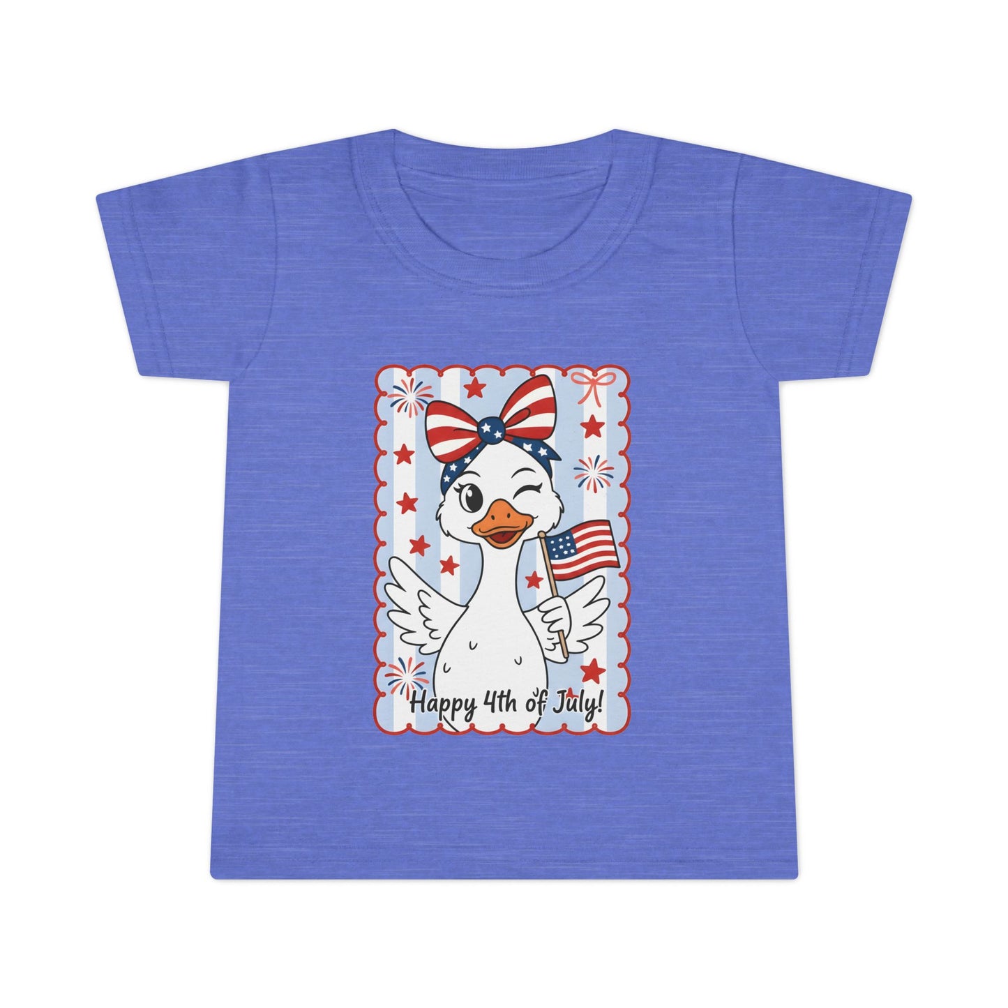 Toddler T-Shirt — Patriotic Duck "Happy 4th of July" Kids Tee