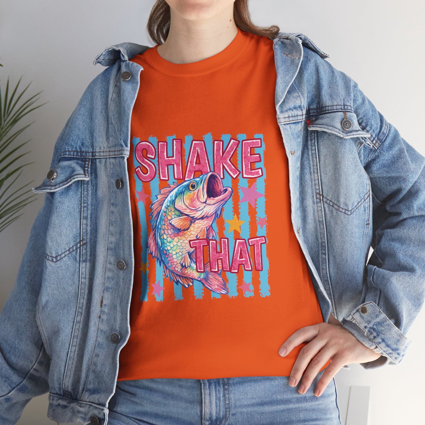 Shake That Trout T-Shirt — Retro Neon Fishing Tee