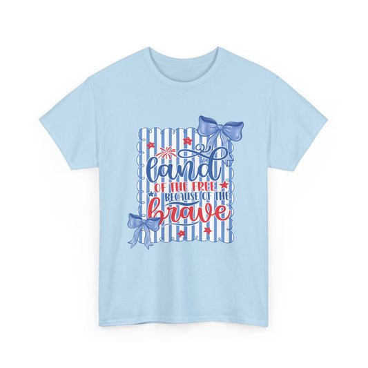 Land of the Free Tee — Patriotic Blue Ribbon Family Shirt