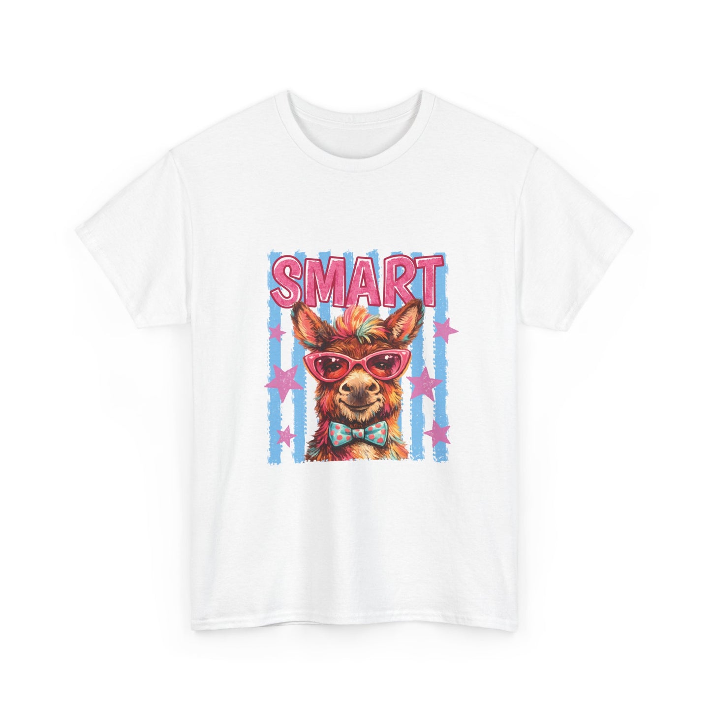 Smart Donkey Graphic Tee - Funny Nerdy Animal T-Shirt with 'SMART' Design