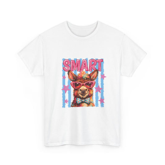 Smart Donkey Graphic Tee - Funny Nerdy Animal T-Shirt with 'SMART' Design