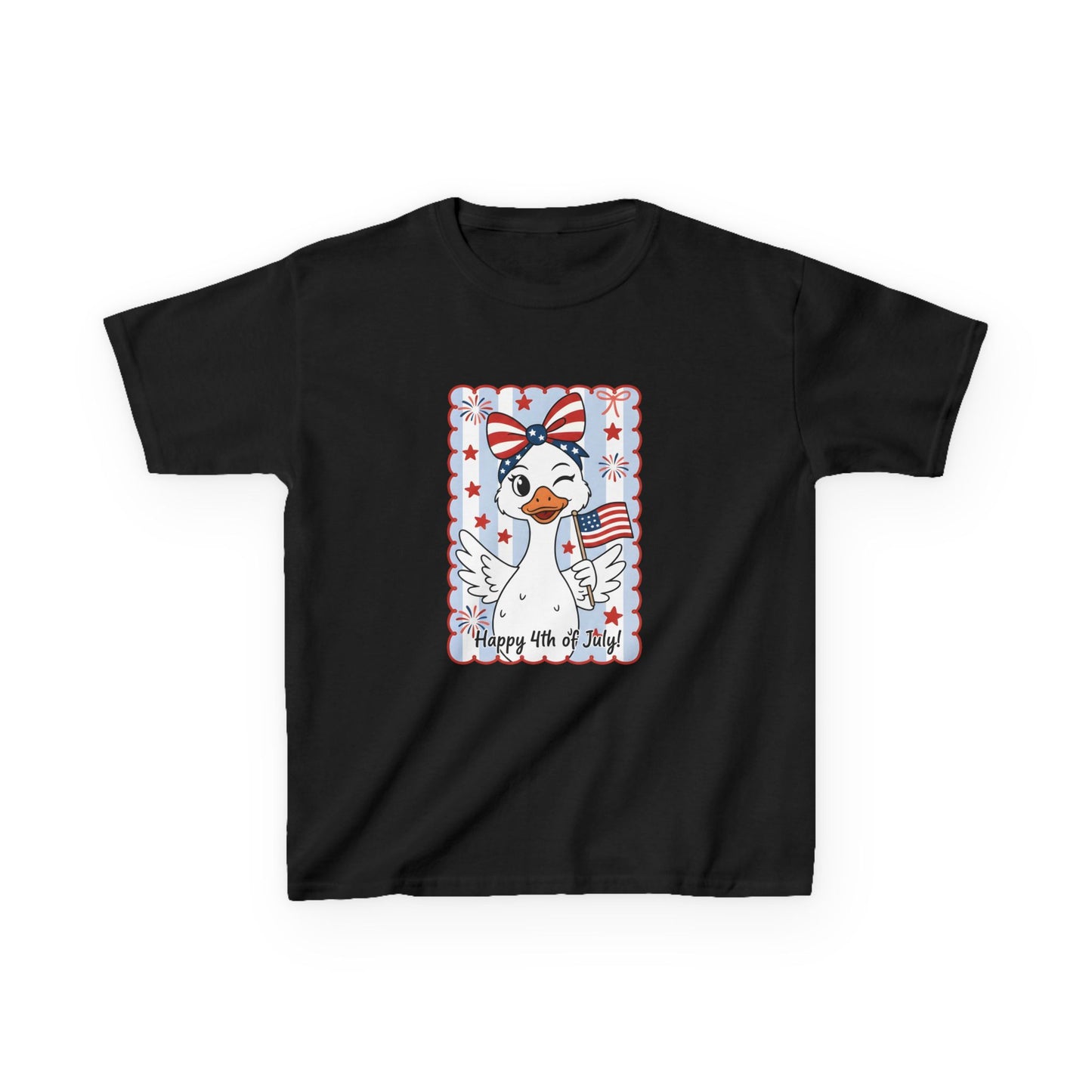 Kids Tee — Patriotic Duck Fourth of July Shirt (Happy 4th of July)