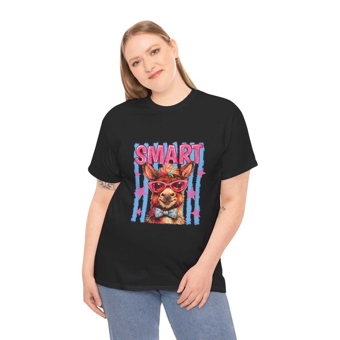 Smart Donkey Graphic Tee - Funny Nerdy Animal T-Shirt with 'SMART' Design