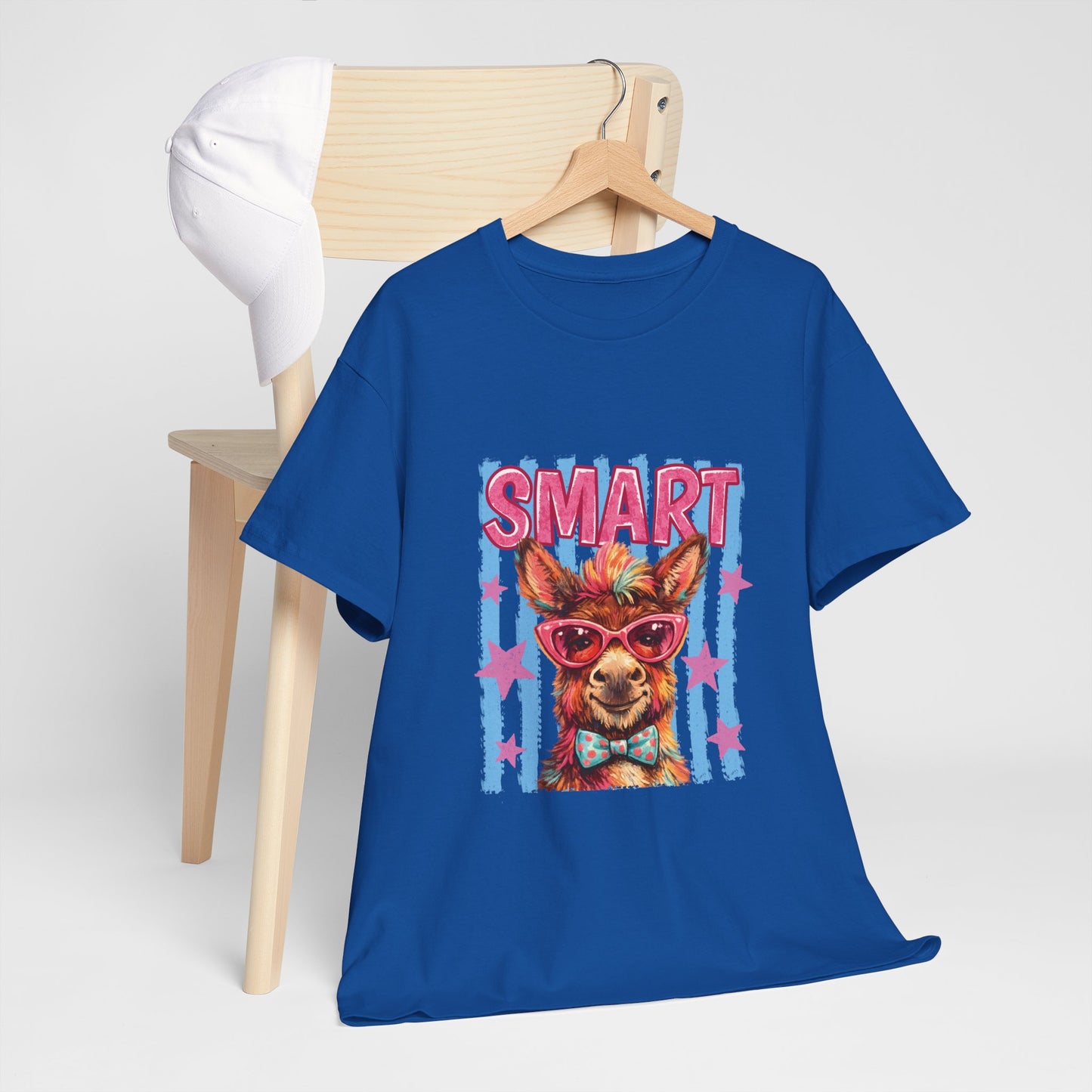 Smart Donkey Graphic Tee - Funny Nerdy Animal T-Shirt with 'SMART' Design