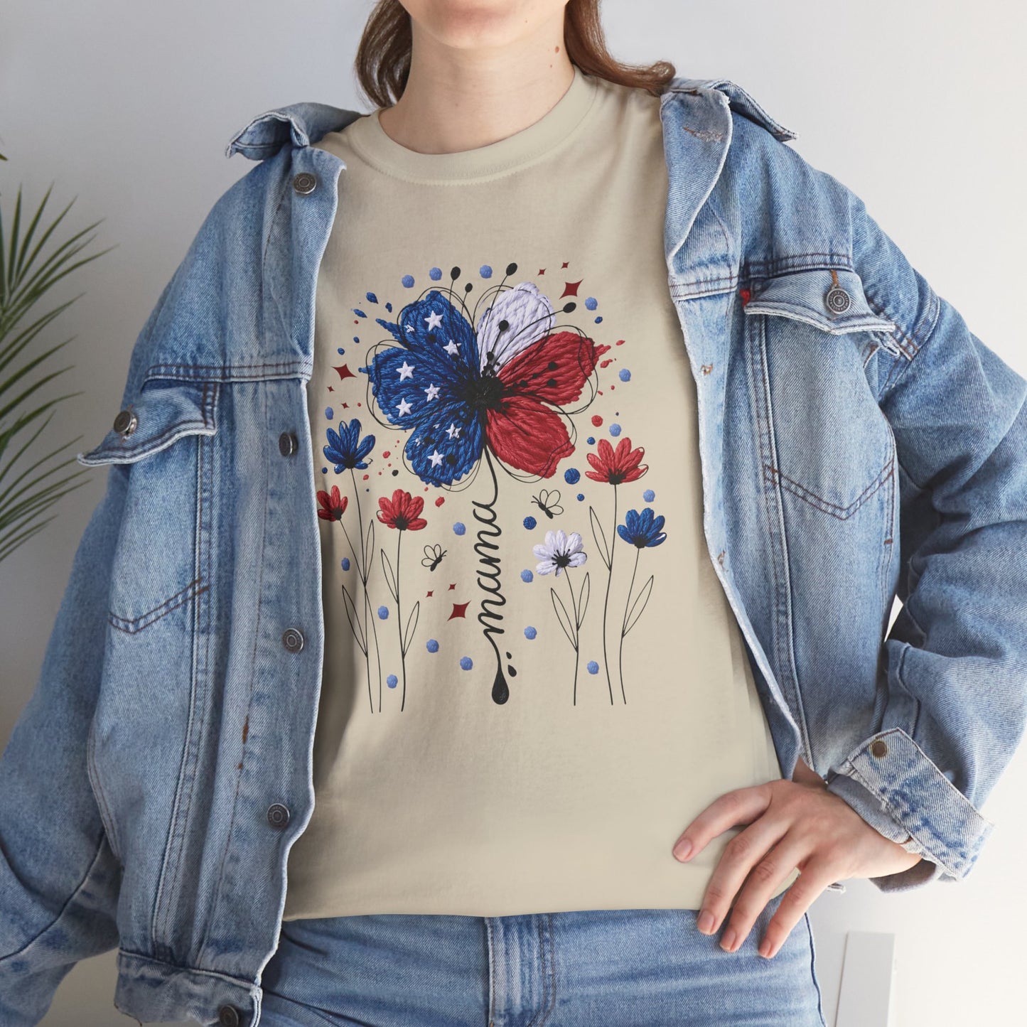 Patriotic Butterfly Floral Tee — Red, White & Blue Memorial Day / 4th of July T-Shirt