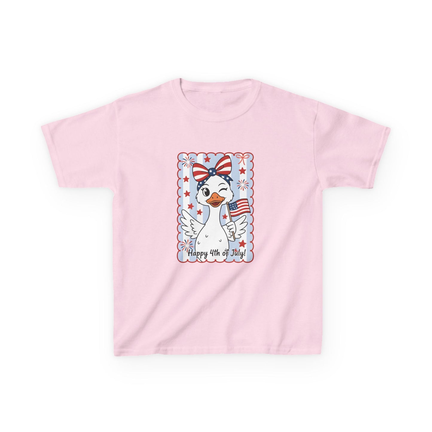 Kids Tee — Patriotic Duck Fourth of July Shirt (Happy 4th of July)