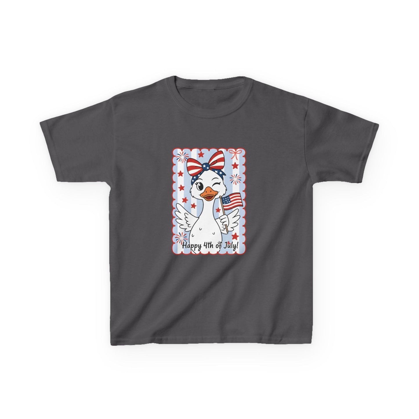 Kids Tee — Patriotic Duck Fourth of July Shirt (Happy 4th of July)