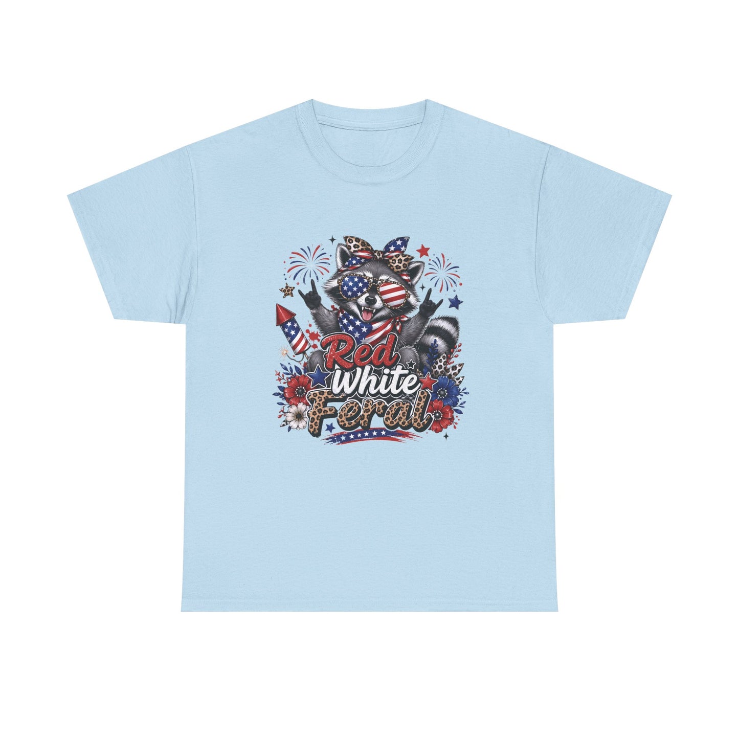 Patriotic Raccoon 'Red White & Feral' T-Shirt