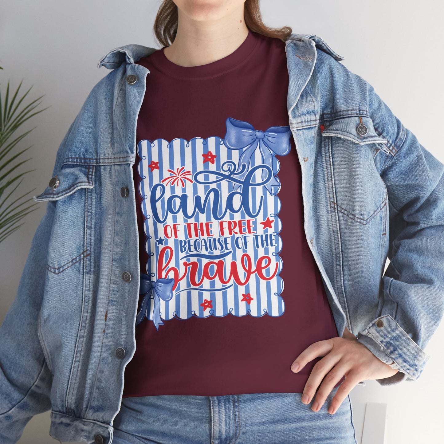 Land of the Free Tee — Patriotic Blue Ribbon Family Shirt