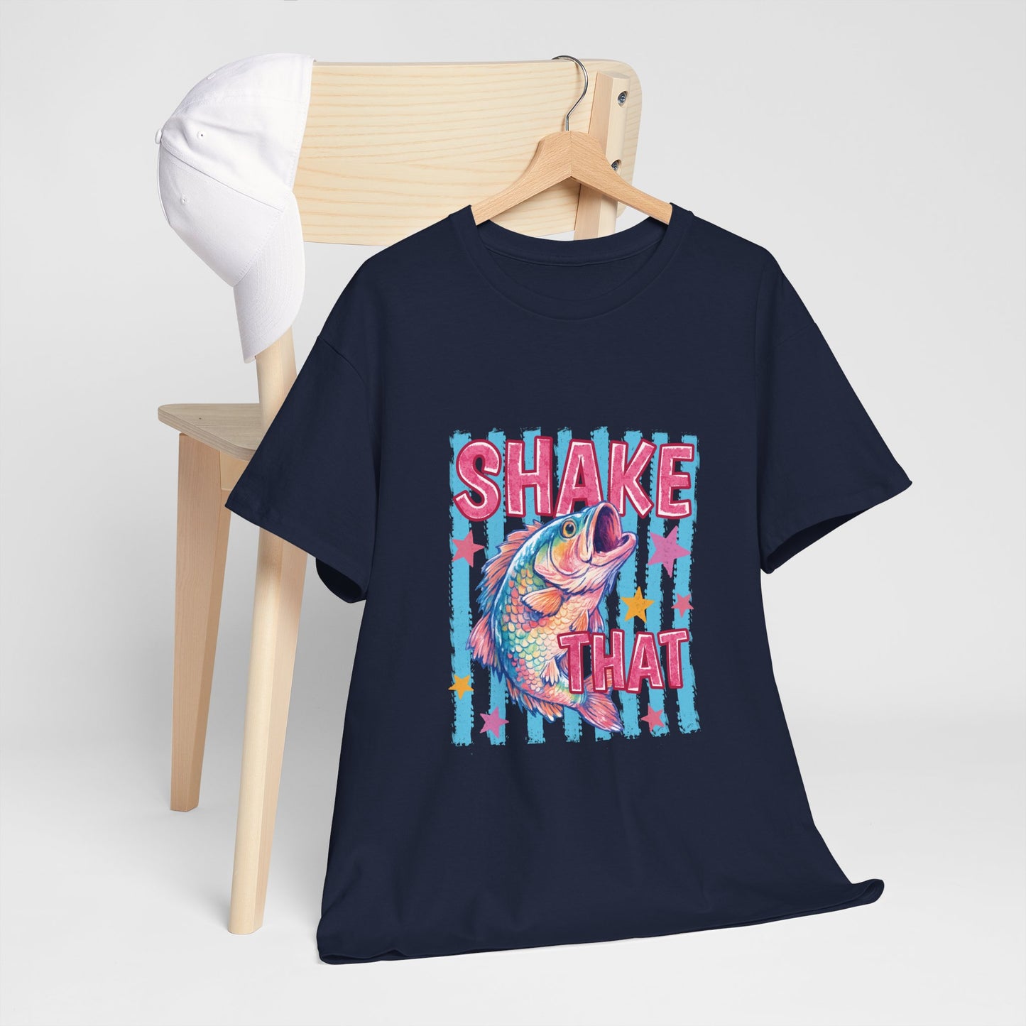 Shake That Trout T-Shirt — Retro Neon Fishing Tee