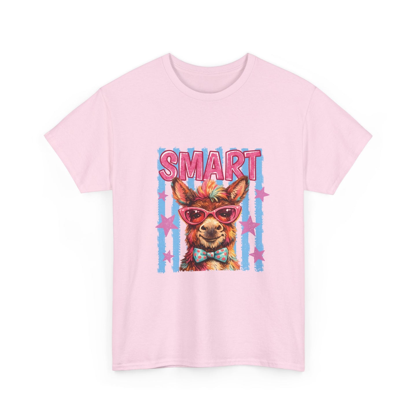 Smart Donkey Graphic Tee - Funny Nerdy Animal T-Shirt with 'SMART' Design