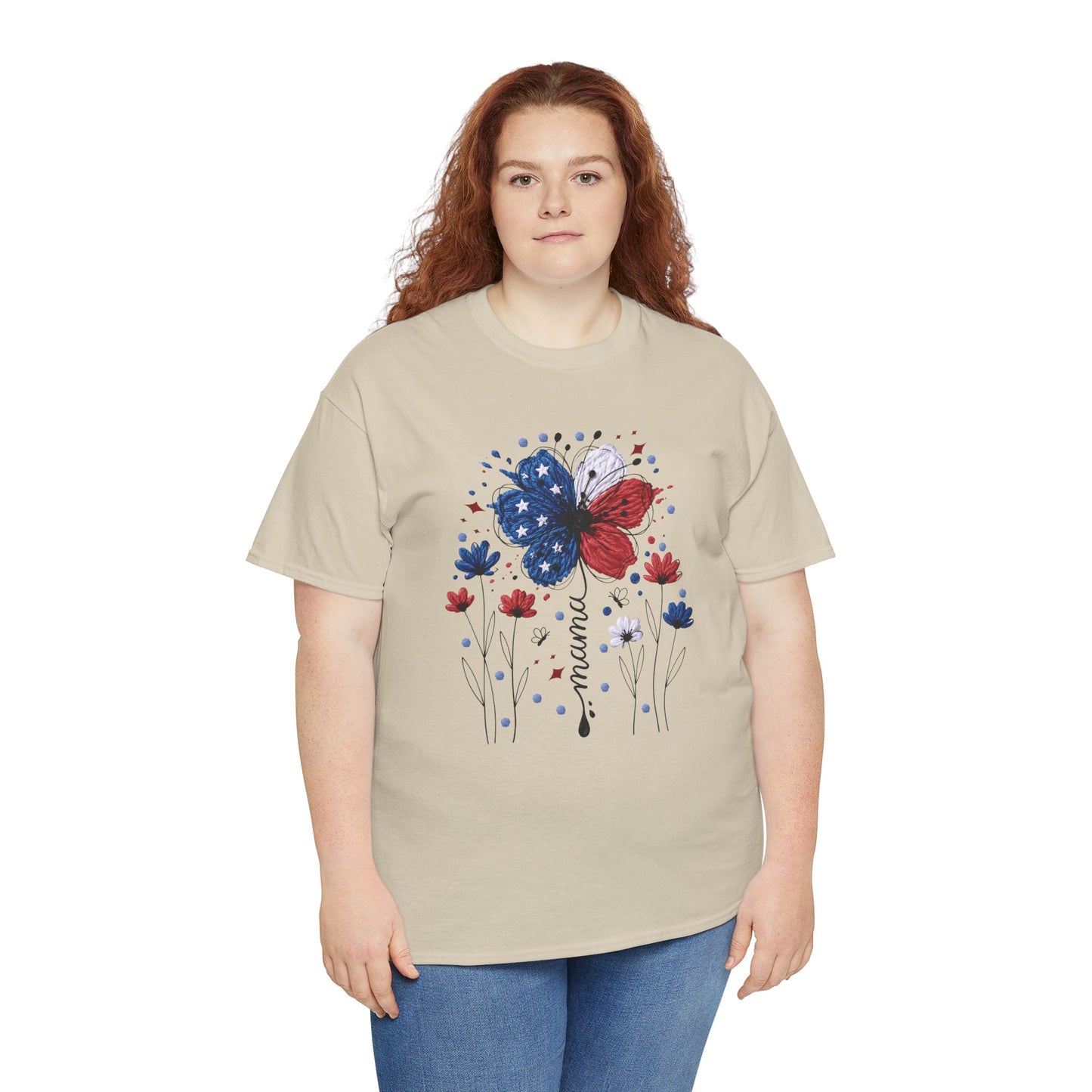 Patriotic Butterfly Floral Tee — Red, White & Blue Memorial Day / 4th of July T-Shirt