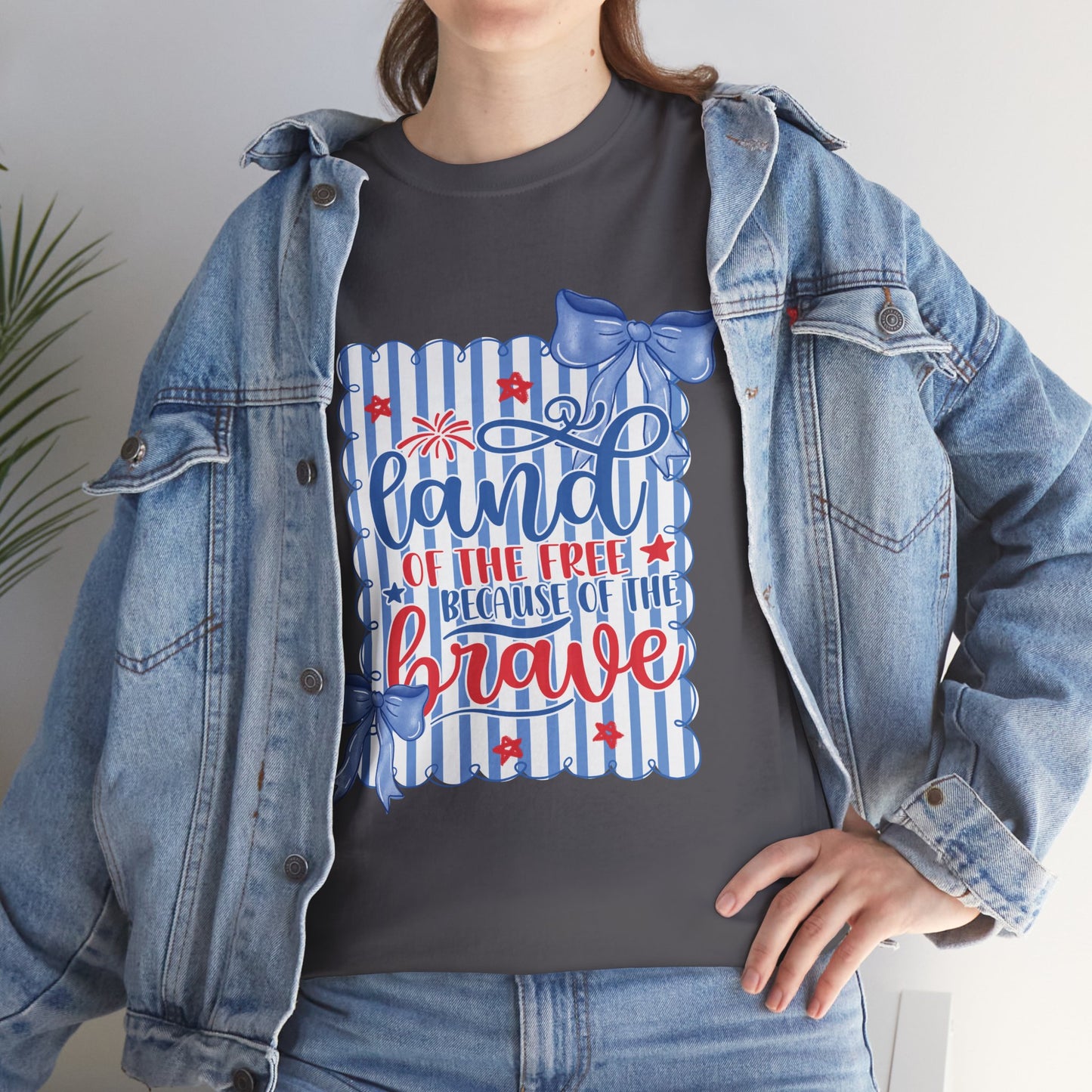 Land of the Free Tee — Patriotic Blue Ribbon Family Shirt