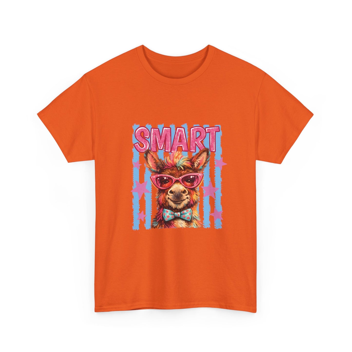 Smart Donkey Graphic Tee - Funny Nerdy Animal T-Shirt with 'SMART' Design