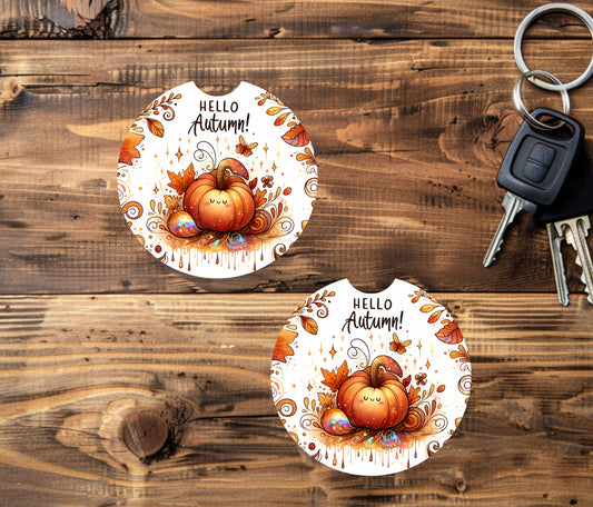 Halloween/Autumn Neoprene Car Coasters - 2 pack
