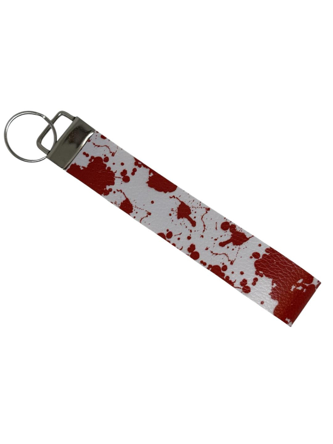 Halloween Blood Splatter Keyfob Wristlet Keychain