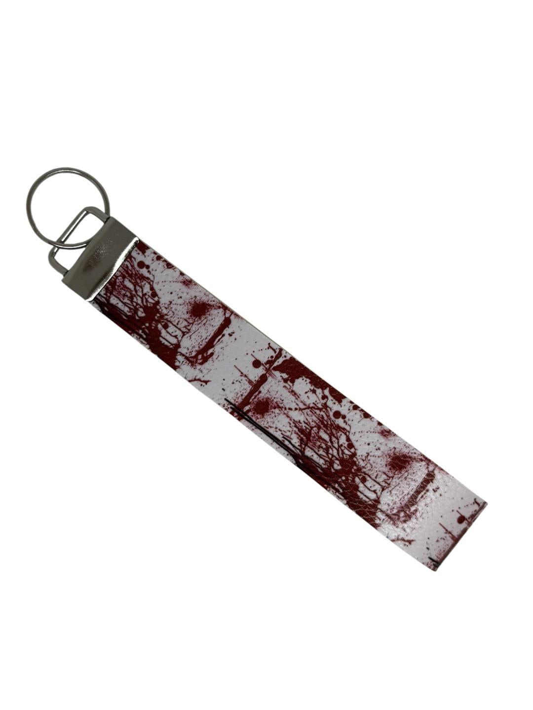 Halloween Blood Splatter Keyfob Wristlet Keychain