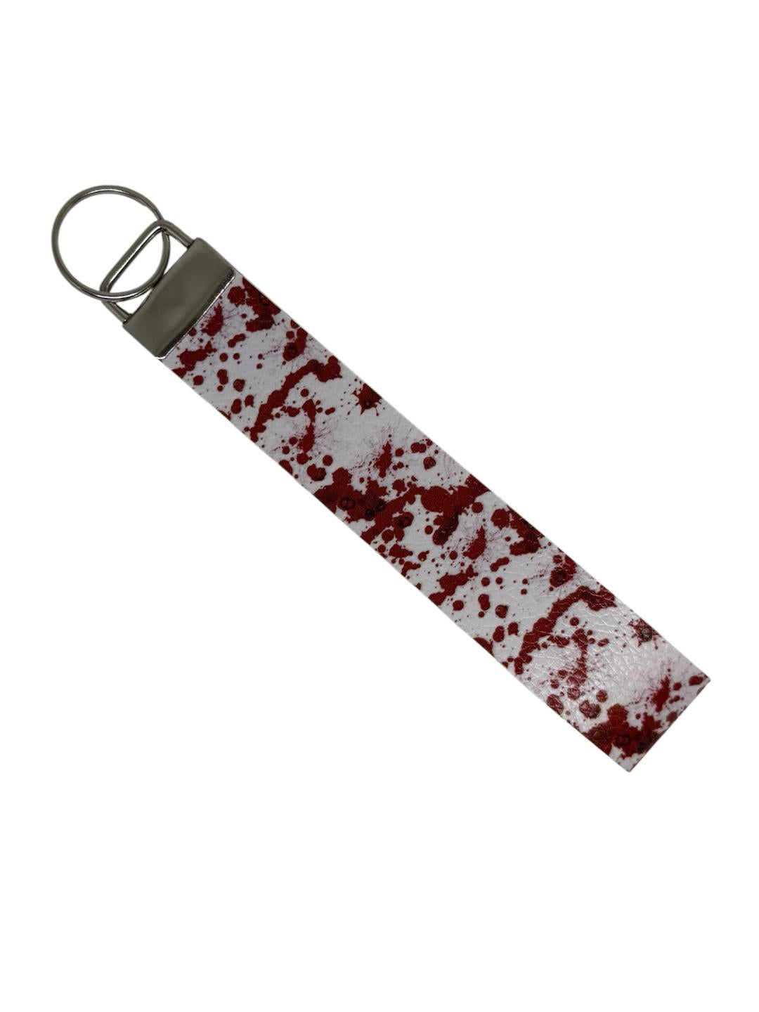 Halloween Blood Splatter Keyfob Wristlet Keychain