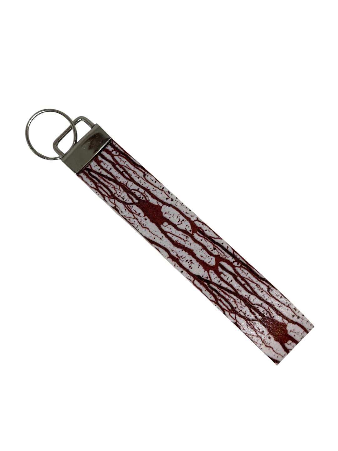 Halloween Blood Splatter Keyfob Wristlet Keychain