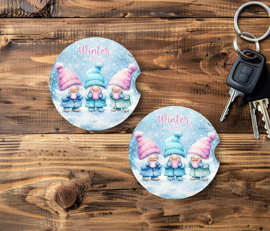 Christmas/Winter Neoprene Car Coasters - 2 pack