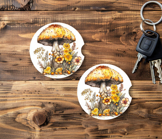 Mushroom Car Coasters - 2 pack
